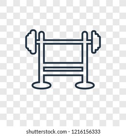 Bench press concept vector linear icon isolated on transparent background, Bench press concept transparency concept in outline style