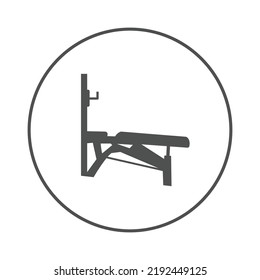 Bench press decline gym icon | Circle version icon |