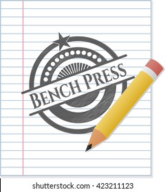 Bench Press dibujado en lápiz