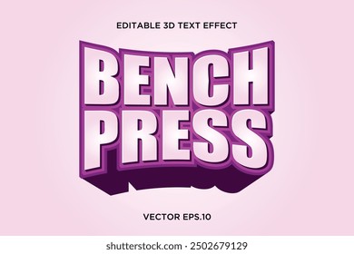 "bench press" editable 3d text effect