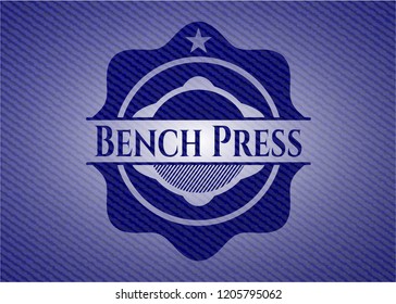 Bench Press emblem with denim texture
