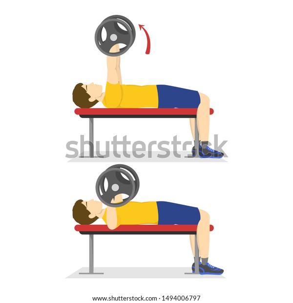 Bench Press Exercise Chest Man Doing Royalty Free Stock Image