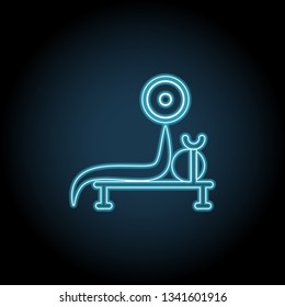 The Bench press exercise neon icon . Simple thin line, outline vector of Gym, sport icons for UI and UX, website or mobile application