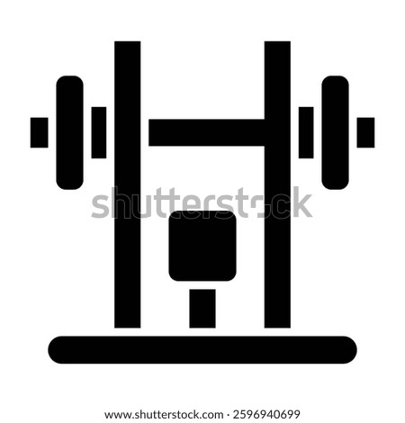 Bench Press Glyph Icon Design For Personal And Commercial Use