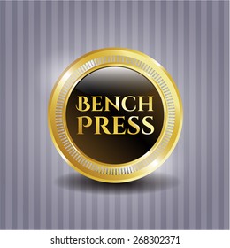 Bench press gold shiny emblem