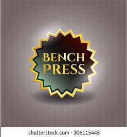 Emblema dorado brillante de Bench Press