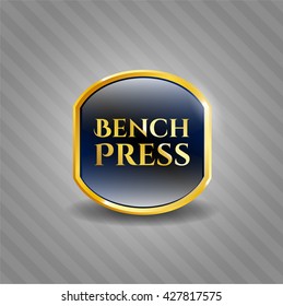Bench Press golden badge or emblem
