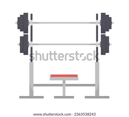 Bench Press Gym Equipment Vector Illustration