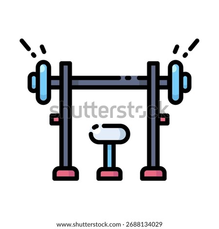 Bench Press Gym Filled Icon Vector Illustration