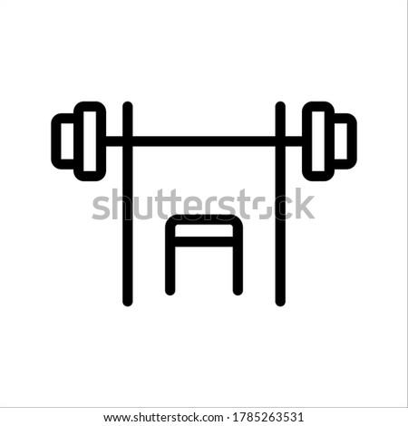 bench press icon. Bench with barbell icon. vector illustration