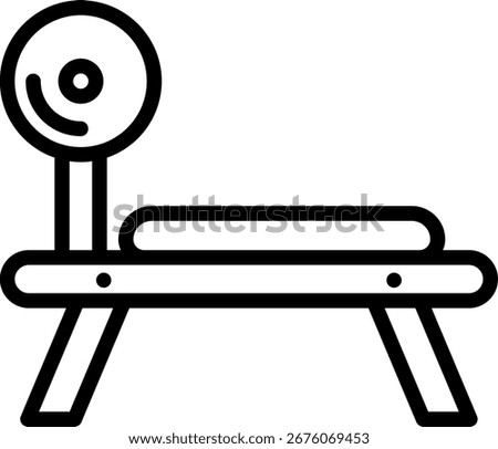 Bench Press icon, Black And White Outline Icon Vector.
