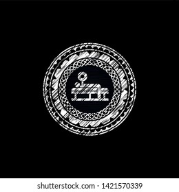 bench press icon drawn with chalkboard texture