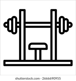 Bench Press Icon Element For Design