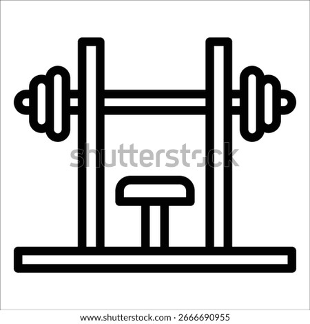 Bench Press Icon Element For Design