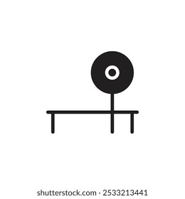 Bench press icon Flat line illustration