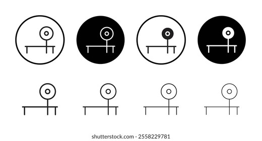 Bench press icon Flat line illustration