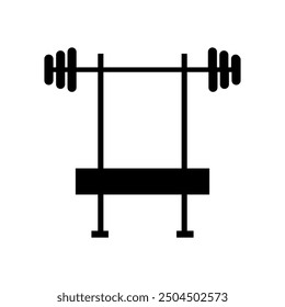 Bench press icon illustrated on background