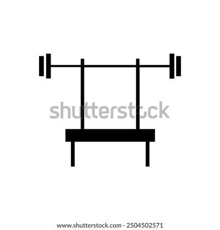 Bench press icon illustrated on background