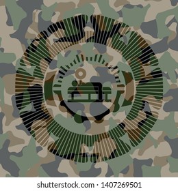 bench press icon on camo pattern