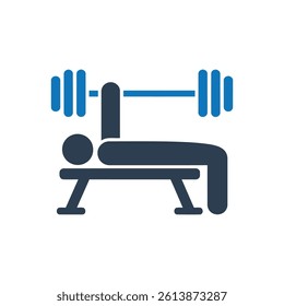 Bench Press Icon On White Background