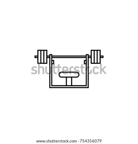 Bench press icon on white background