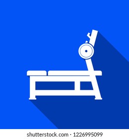 Bench press icon with shadow ,gym sign design