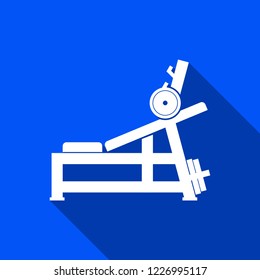 Bench press icon with shadow ,gym sign design