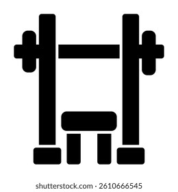 Bench press icon solid style transparent