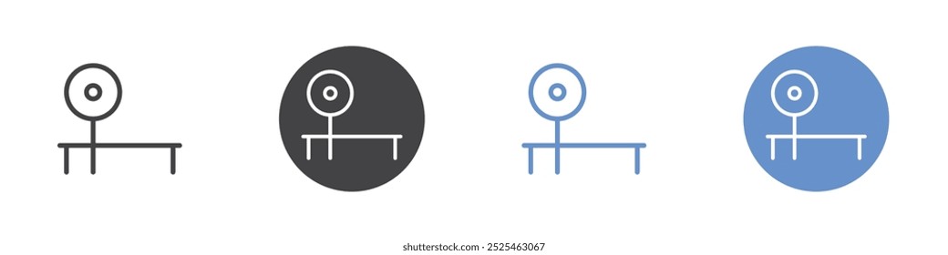 Bench press icon Thin outline art symbol