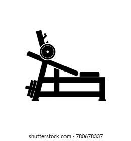 Bench press icon, Training apparatus icon, sign design