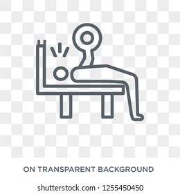 Bench press icon. Trendy flat vector Bench press icon on transparent background from Gym and fitness collection. High quality filled Bench press symbol use for web and mobile