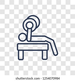Bench press icon. Trendy linear Bench press logo concept on transparent background from Gym and Fitness collection