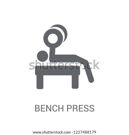 Bench press icon. Trendy Bench press logo concept on white background from Gym and Fitness collection. Suitable for use on web apps, mobile apps and print media.