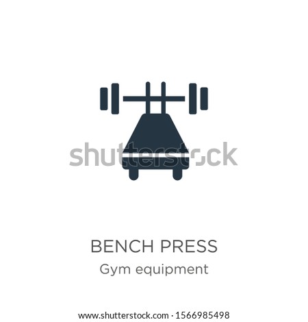 Bench press icon vector. Trendy flat bench press icon from gym equipment collection isolated on white background. Vector illustration can be used for web and mobile graphic design, logo, eps10