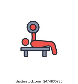 bench press icon. vector.Editable stroke.linear style sign for use web design,logo.Symbol illustration.