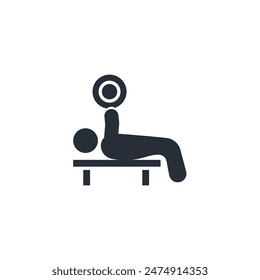 bench press icon. vector.Editable stroke.linear style sign for use web design,logo.Symbol illustration.