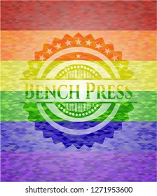 Bench Press lgbt colors emblem 