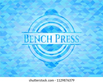 Bench Press light blue mosaic emblem