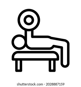 bench press line icon illustration vector graphic