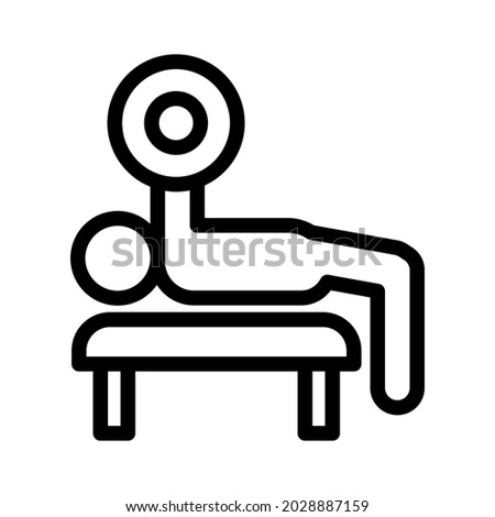 bench press line icon illustration vector graphic