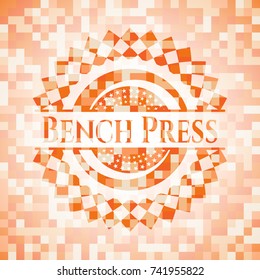 Bench Press orange mosaic emblem with background