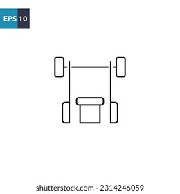 Bench press outline icon Vector illustration