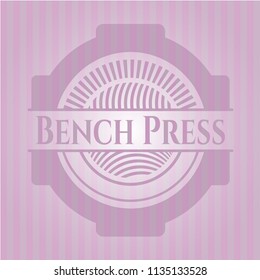 Bench Press retro style pink emblem