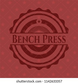 Bench Press retro style red emblem