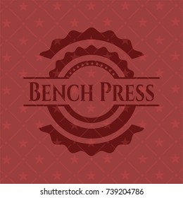 Bench Press retro style red emblem