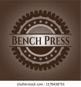 Bench Press retro wood emblem