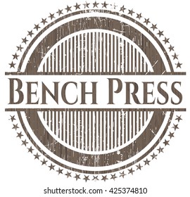 Bench Press retro wooden emblem