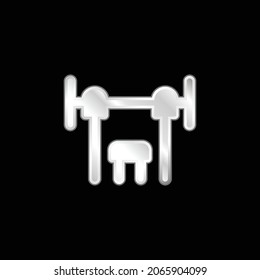 Icono metálico plateado de Bench Press