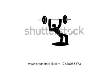 Bench press symbol, black isolated 