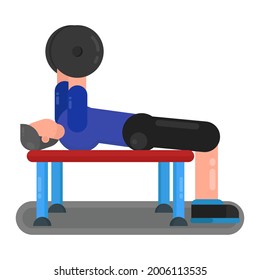 bench press training icon illustration vector graphic